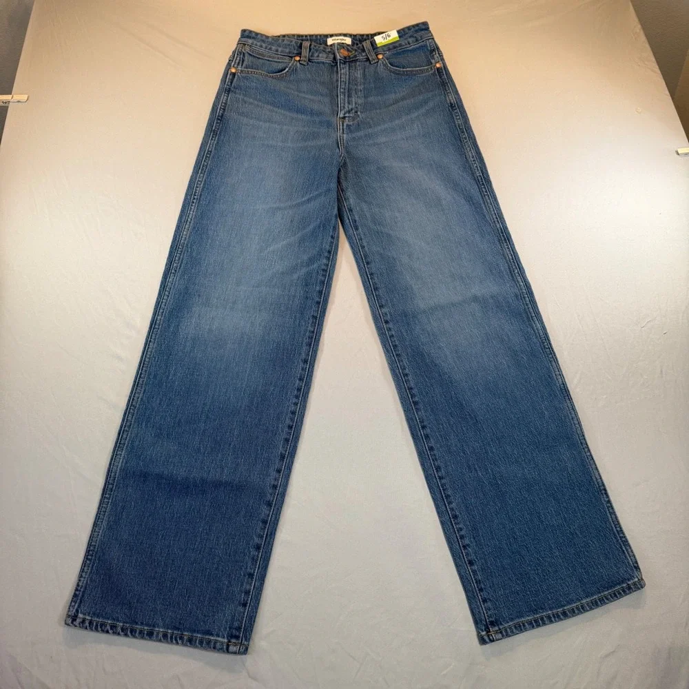 Wrangler High Rise Trouser Jeans Womens 5/6 Wide Leg Western Cowgirl Americana
